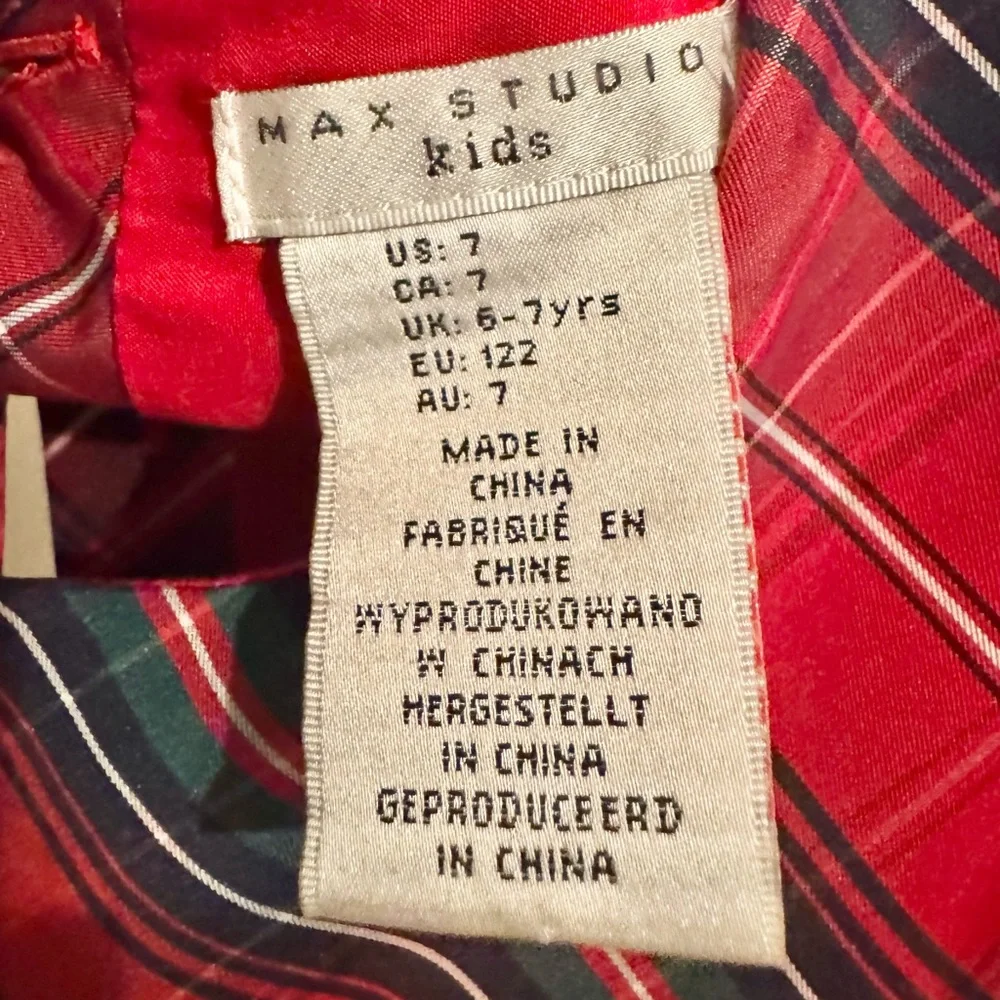 Max Studio- Red Plaid Dress - Picture 4 of 4